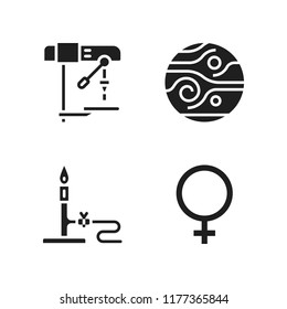 gas icon. 4 gas vector icons set. venus, burner and drill icons for web and design about gas theme