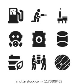 gas icon. 9 gas vector icons set. cylinder, oil and carrier icons for web and design about gas theme