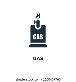 Gas icon. Black filled vector illustration. Gas symbol on white background. Can be used in web and mobile.