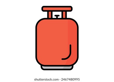 Gas icon. gas cylinders. icon related to utilities. colored outline icon style. utilities elements vector illustration