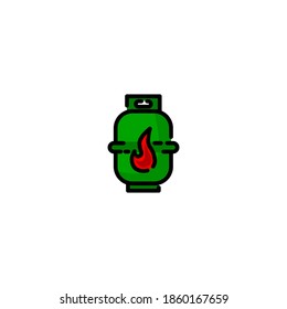 Gas icon. Ecology icon. Simple, flat, outline, black, color.