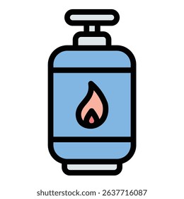 Gas icon flat line style illustration representing fuel and energy sources, suitable for energy, industrial, and environmental-related projects
