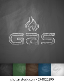 GAS icon. Hand drawn vector illustration. Chalkboard Design