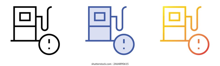 gas icon. Linear, Blue Fill and Gradient Style Design Isolated On White Background