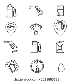 Gas icon set, Gas, oil pump icon set vector illustration