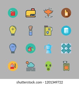gas icon set. vector set about oil, kettle, fogg and powder icons set.