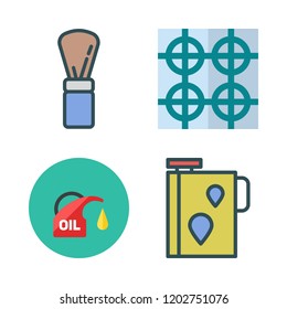 gas icon set. vector set about powder, oil and stove icons set.