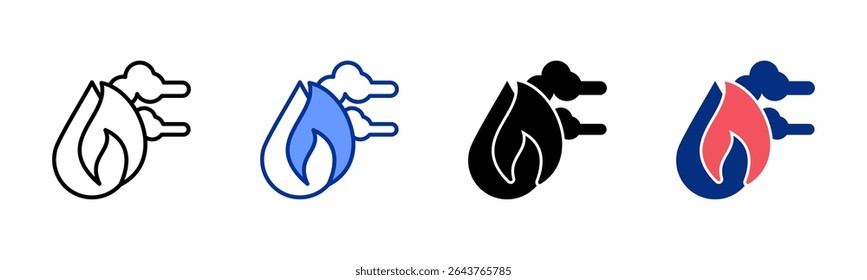 Gas icon sheet multiple style collection