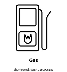 Gas icon vector isolated on white background, Gas transparent sign , sign and symbols in thin linear outline style