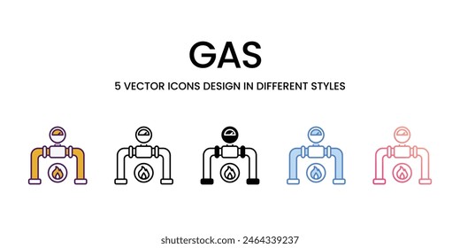 Gas-Icons unterschiedlichen Stils Vektorgrafik Stock Illustration