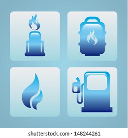 gas icons over blue background vector illustration 