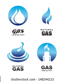 gas icons over white background vector illustration 