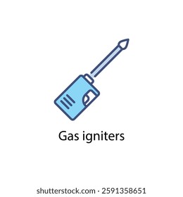 Gas igniters vector icon stock illustration