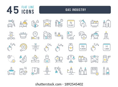 Gas Industry. Collection of perfectly thin icons for web design, app, and the most modern projects. The kit of signs for category Industry.