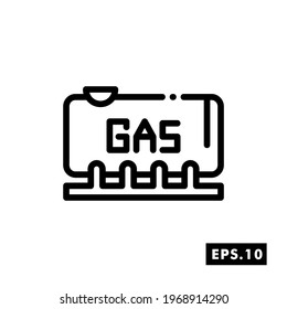 Gas Industry line icon Vector. Gas  Icon or logo isolated sign symbol vector illustration template