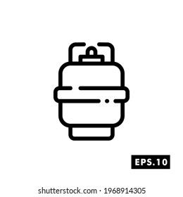Icono de línea de la industria del gas Vector. Plantilla de ilustración vectorial del símbolo de gas o logotipo aislado