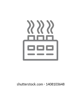 Gas, industry line vector icon. Element of pollution icon