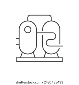 Gas industry plant line icon