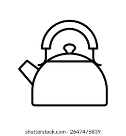 Gaskocher. Küchenlagersymbol. Linie Vektor Küche Utensilien Illustration