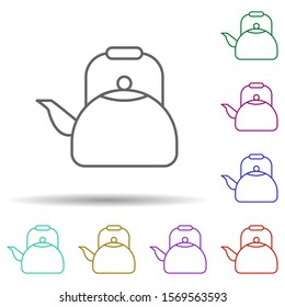 Gas kettle multi color icon. Simple thin line, outline vector of web icons for ui and ux, website or mobile application