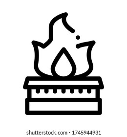 Gas in Küchenbrenner Icon Vektor. Gas in Kochbrenner. Kontursymbol