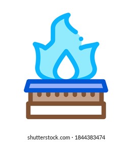 gas in kitchen burner icon vector. gas in kitchen burner sign. color symbol illustration