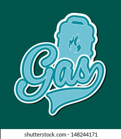 gas label over green background vector illustration 