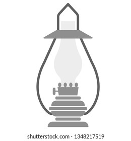 Gas lamp flat illustration on white