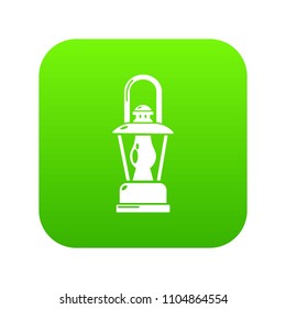 Gas lamp icon green vector isolated on white background