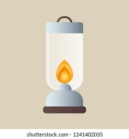 Gas lamp. Realistic gas lamp. Lighting. White background. Vector illustration. EPS 10.