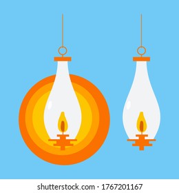 Gas lamp vector cartoon illustration isolated on background.