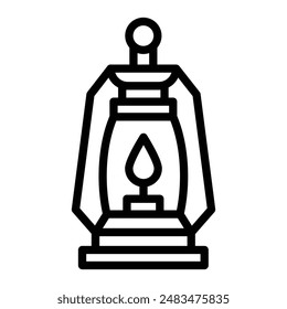 Diseño de iconos de línea de Vector de lámpara de gas