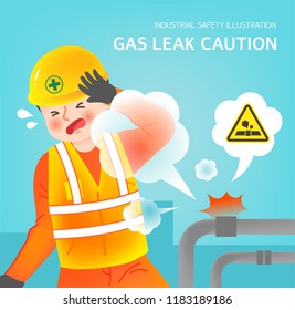 Gas Leak Caution Illustration