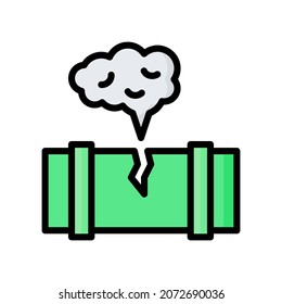 Gas Leak Icon, Filled Line style icon vector illustration, Suitable for website, mobile app, print, presentation, infographic and any other project.