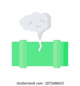 Icono de fugas de gas, Icono de icono de estilo plano, Ilustración vectorial, Adecuada para sitio web, aplicación móvil, impresión, presentación, infografía y cualquier otro proyecto.