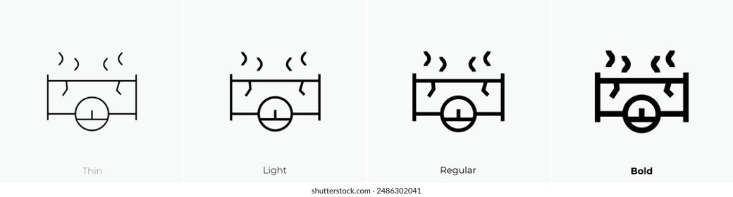 gas leak icon. Thin, Light Regular And Bold style design isolated on white background