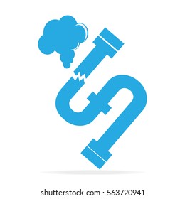 Gas Leak Pipe Icon. Pollution Gas Pipe Icon Sign Vector Illustration