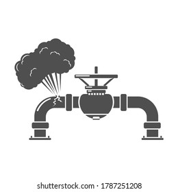 Gas Leak Pipe Icon - Vector Illustration 
