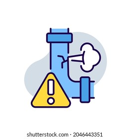 Gas Leak RBG Color Icon. Thin Line Vector Illustration.