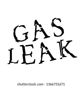 GAS LEAK stamp on white