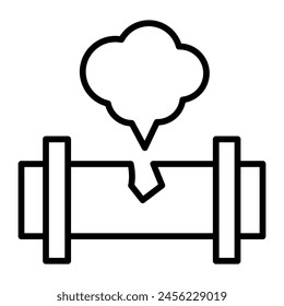 Diseño de iconos de línea de Vector de fuga de gas