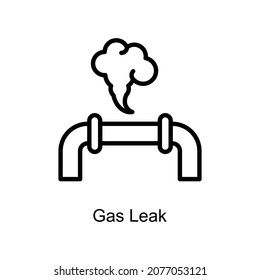 Gas Leak vector outline icon. Illustration style EPS 10 file format