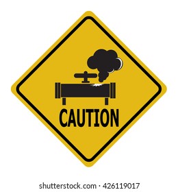 Gas Leak Warning Sign. Pollution Gas Pipe Icon Sign