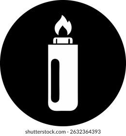 Gas Lighter Button Silhouette Vector