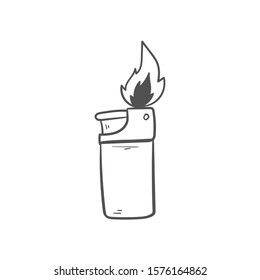 gas lighter doodle icon vector hand drawing 