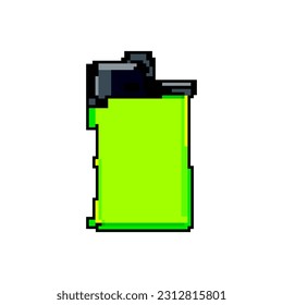 vectores retro de arte de píxel de juegos con encendedor de gas. fuego más ligero de gas bit. ilustración vintage antigua