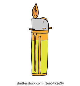 a gas lighter hand drawn vector isolated
