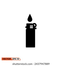 Gasfeuerzeug-Symbol-Design-Vektor-Grafik der Vorlage, des Zeichens und des Symbols