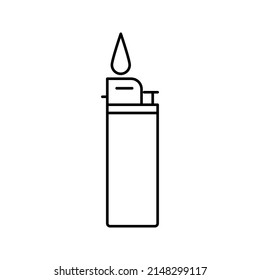 Gas Lighter Icon. Ignition, Burner Symbol Color Editable