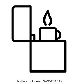 Gas lighter icon in line style. Vector illustration of a burning match. Gas lighter icon vector